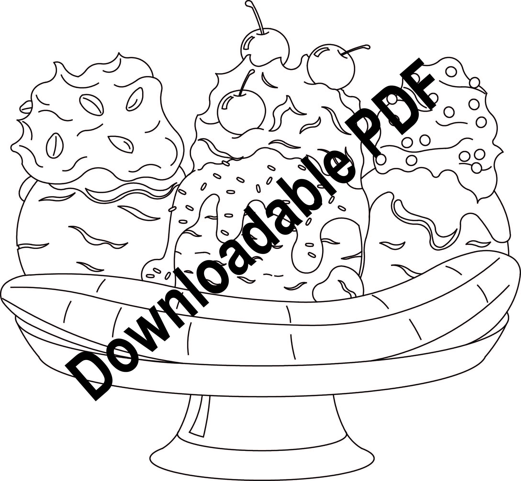 Coloring Pages Banana Split - Il Fullxfull.1750343082 7or0 