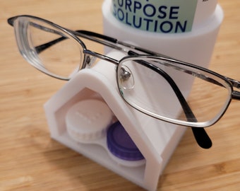 Contact Case Holder - Glasses Holder - Contact Solution Holder- Eye Care Organizer