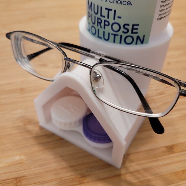 Contact Case Holder - Glasses Holder - Contact Solution Holder- Eye Care Organizer