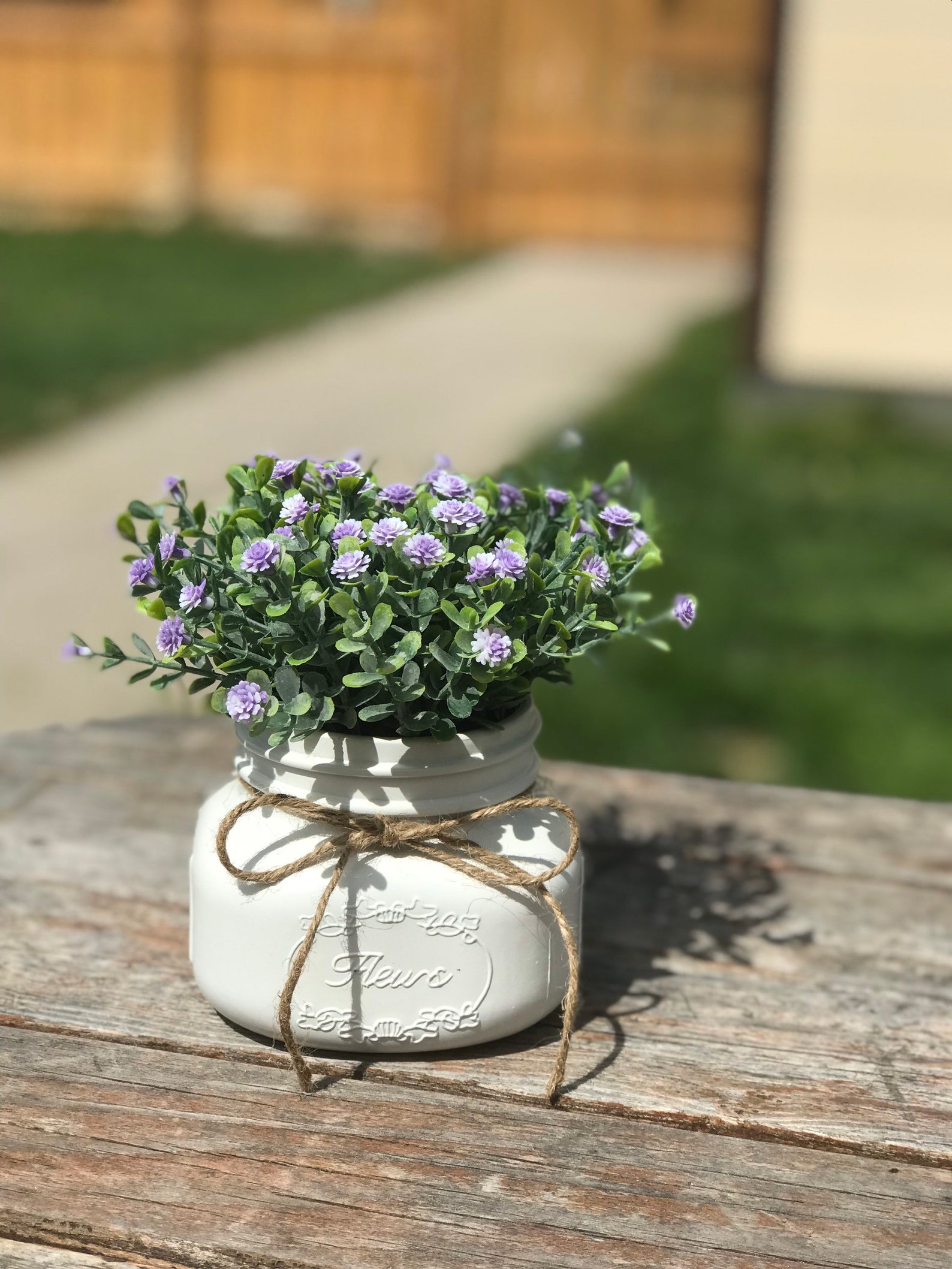 Babys Breath in Mason Jar With Tray Etsy