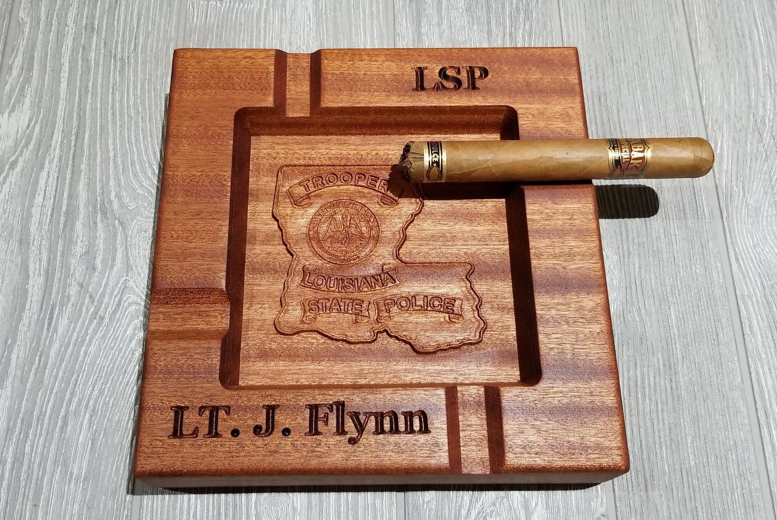 Custom Made to order wood cigar ashtray Etsy