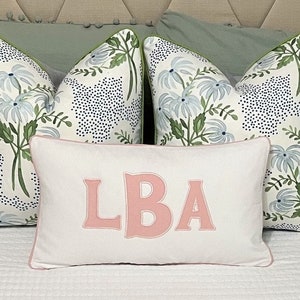 Monogram Appliqué Pillow Cover- Embroidered Pillow-Personalized Pillow