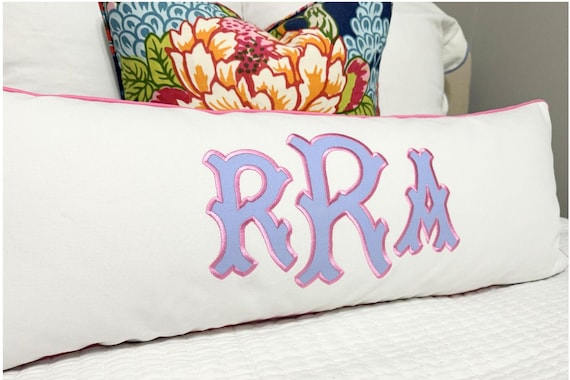 Large Monogram Applique Pillow Cover-embroidered Pillow-large