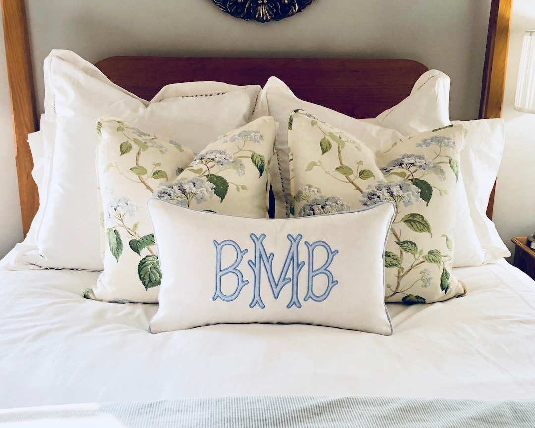Large Monogram Applique Pillow Cover-embroidered Pillow