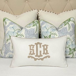 Large Monogram Applique Pillow Cover-embroidered 