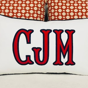 Monogram Pillow-Monogram Applique Pillow Cover-Large Monogram Pillow-Personalized Pillow-Monogrammed Pillow