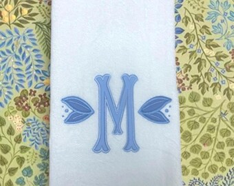 Embroidered Hand Towel Monogrammed Guest Towel Liberty London Applique Towel for Wedding Gift or Registry Bathroom Towels Customized