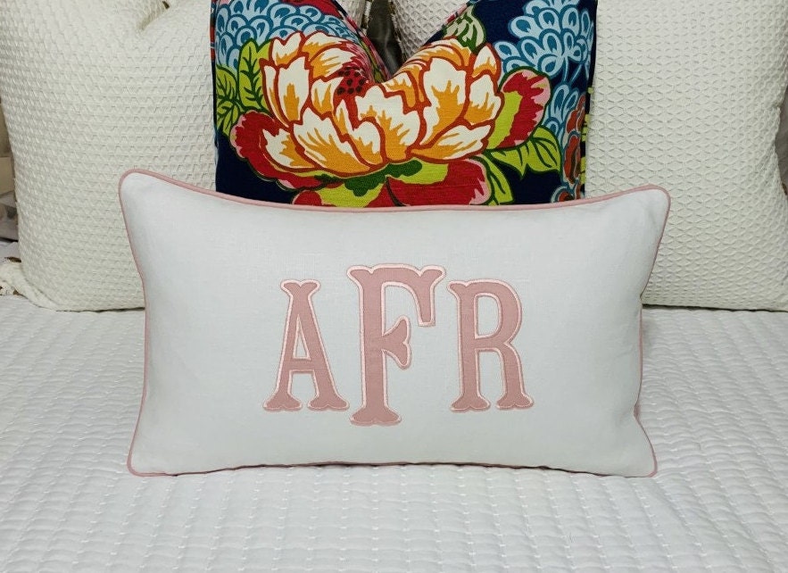 Embroidered Applique Pillow Coverpersonalized Etsy