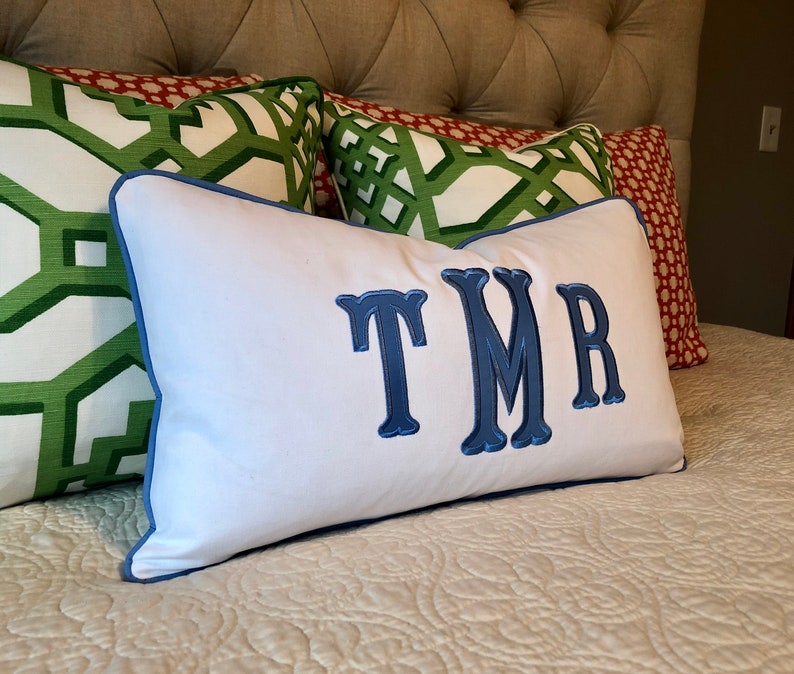 Embroidered Pillow Covermonogrammed Pillowpersonalized Etsy