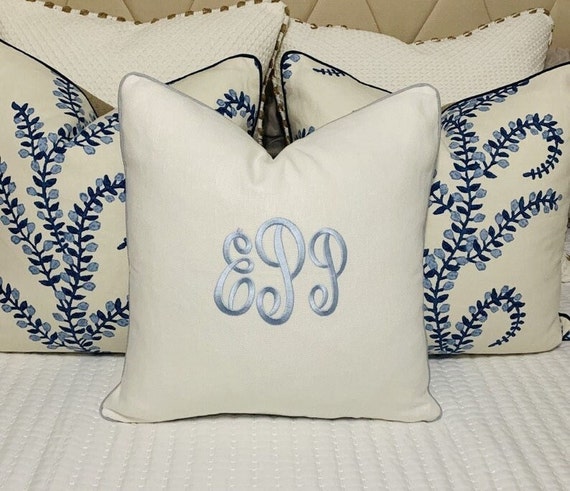 Embroidered Pillow Cover-monogram Pillow-lumbar Pillow-pillow 