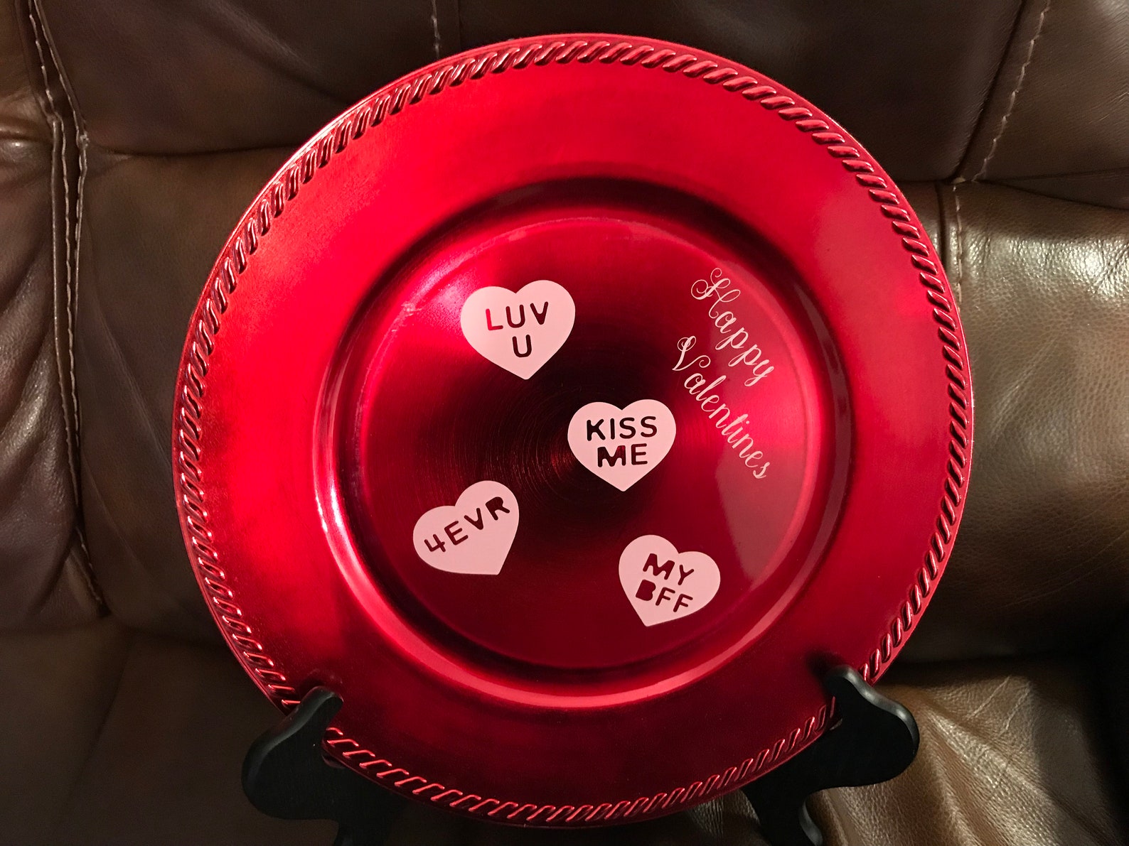 Decorative plate happy valentines Etsy