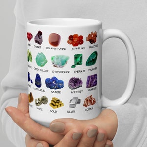 Rainbow Rocks Crystal Lover Rock Collector Identificación Gráfico Taza Regalo para Rockhound