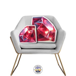 Ruby Gemstone Pillow: Watercolor Style, Dorm Room Decor - July Birthstone Gift