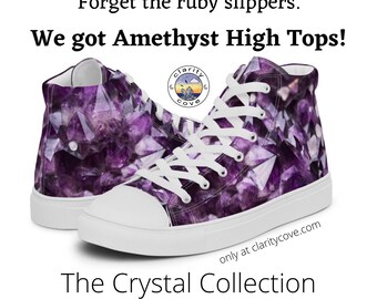Crystal Lover Purple Amethyst Crystal High Top Shoes Women's 5-12