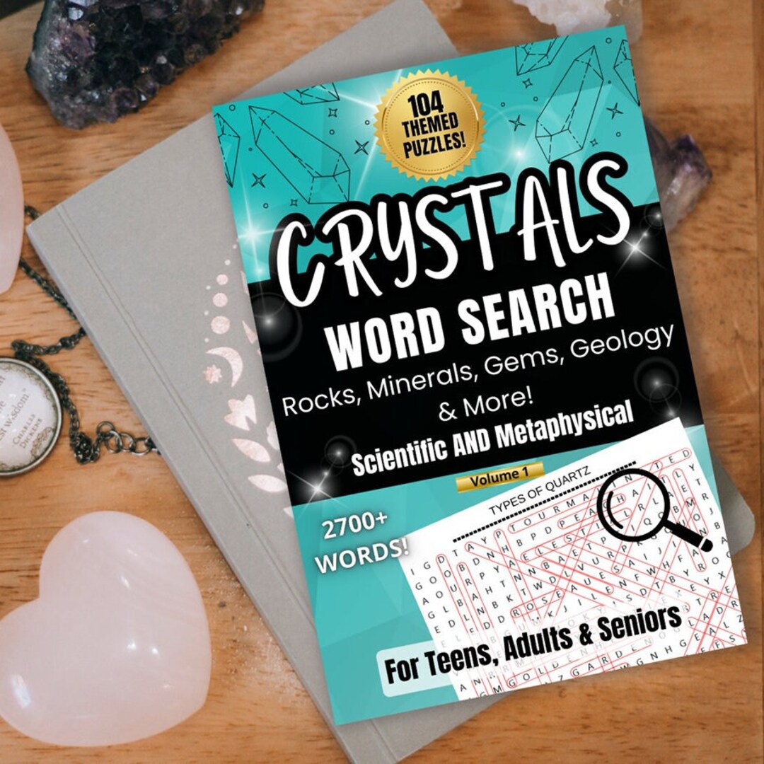 Crystals Word Search Book: Geology, Minerals & Gems - 104 Puzzles - Etsy