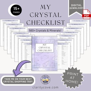 568 Kristall / Mineraliensammlung Checkliste | Digitaler Download PDF Print at Home Printable