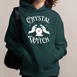 CRYSTAL WITCH Wahrsagerin gemütlicher übergroßer Hoodie, gruselige Saison Halloween-Sweatshirt mit Kapuze Damen Unisex S-3XL
