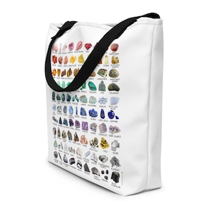 Regenbogen-Rock-Kristallliebhaber-Edelstein-Identifikationstabelle-große Taschentasche Rockhound-Rocksammler-Geologengeschenk-Edelstein-zeigen-Tasche