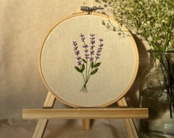Hand Embroidered Lavender Wall Hanging