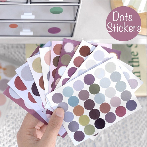 Dot round stickers | 10 Sheets Colorful Small Round Sticker | 210 pieces | Dots Sticker | Bullet Journal Stickers | Planner Sticker Set