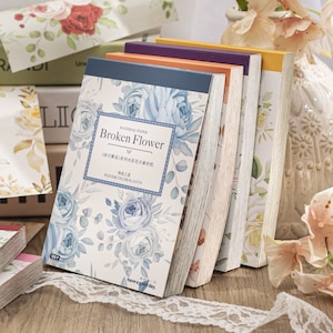 100pcs pack flower thin paper pads | ephemera paper floral paper botanical paper, collage paper stationery