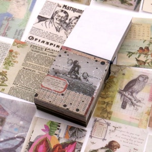 Minipapieren boekje van 400 vel | geassorteerd patroon natuur wolken lucht ster velijn papier ephemera collage Y02