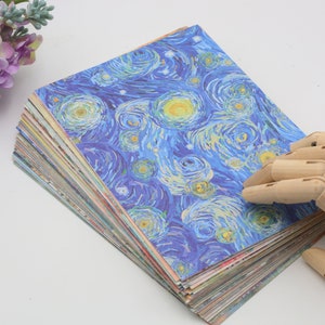 EN STOCK | 100 pièces | Assortiment de blocs de papier variés, papier à dessin floral et botanique, papier pour collage