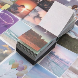 400 sheets mini paper booklet | assorted pattern leisure time relax mood nature vellum paper ephemera collage Y02