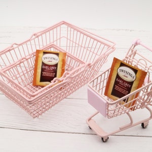 ピュアピンク ミニショッピングカート | ミニショッピングバスケット | 大型ショッピングバスケット | ショッピングカートおもちゃ | 和紙テープホルダー | 文房具ホルダー