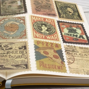 Adesivos de pôster Washi | Anúncios de pôster retrô em revistas Adesivo de propaganda Washi