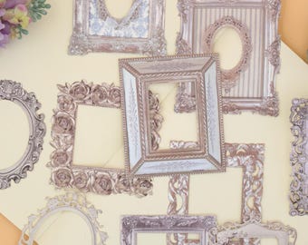 Vintage carved frame card | 10pcs/pack Vintage photo frame border die-cut card junk journal paper