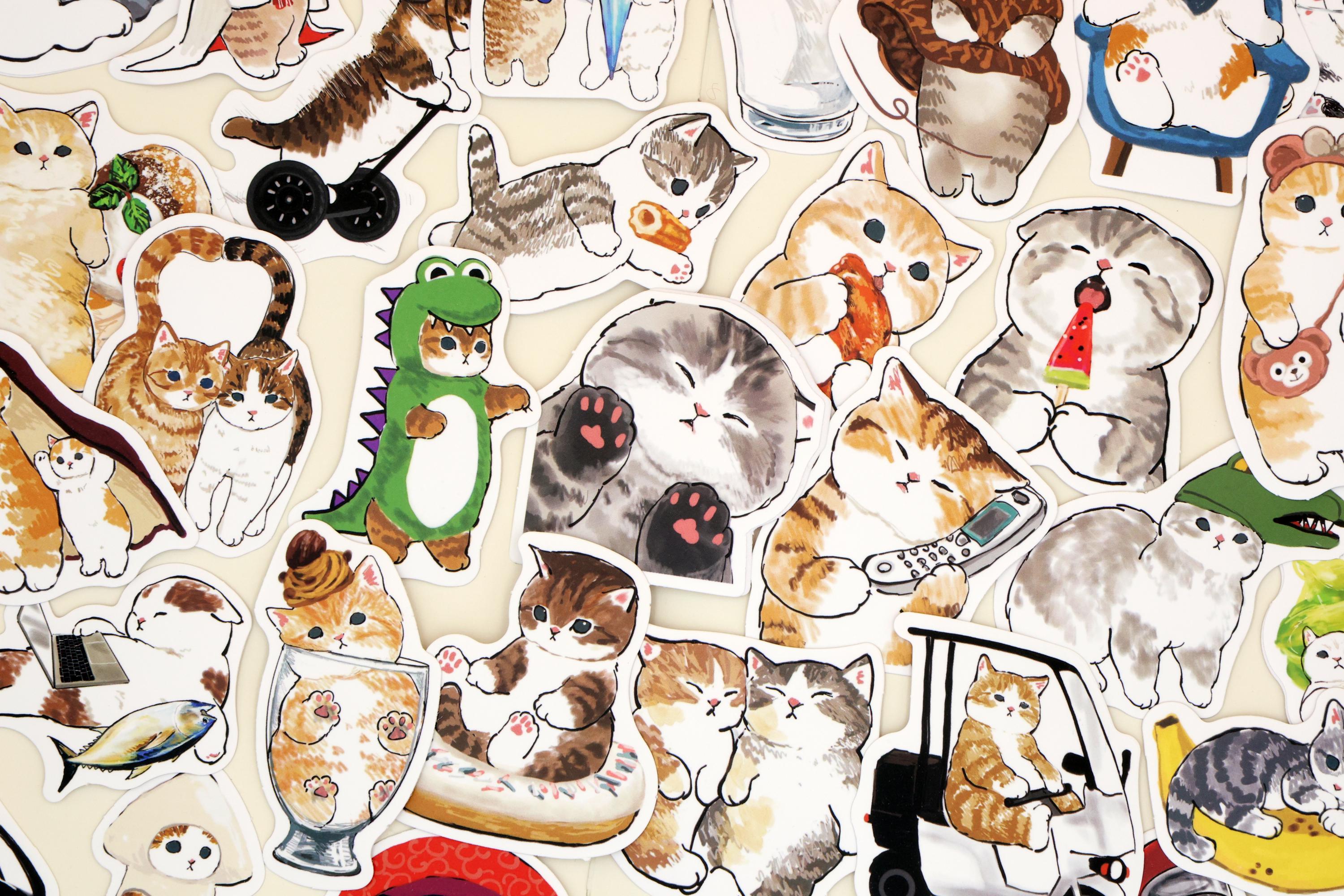 50 pcs | lots Cat Pet Sticker | cute cat  stickers  | Waterproof Sticker