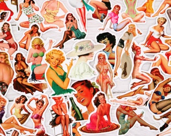 Vintage Naughty Nudists - Sexy Lady Sticker - Etsy Israel