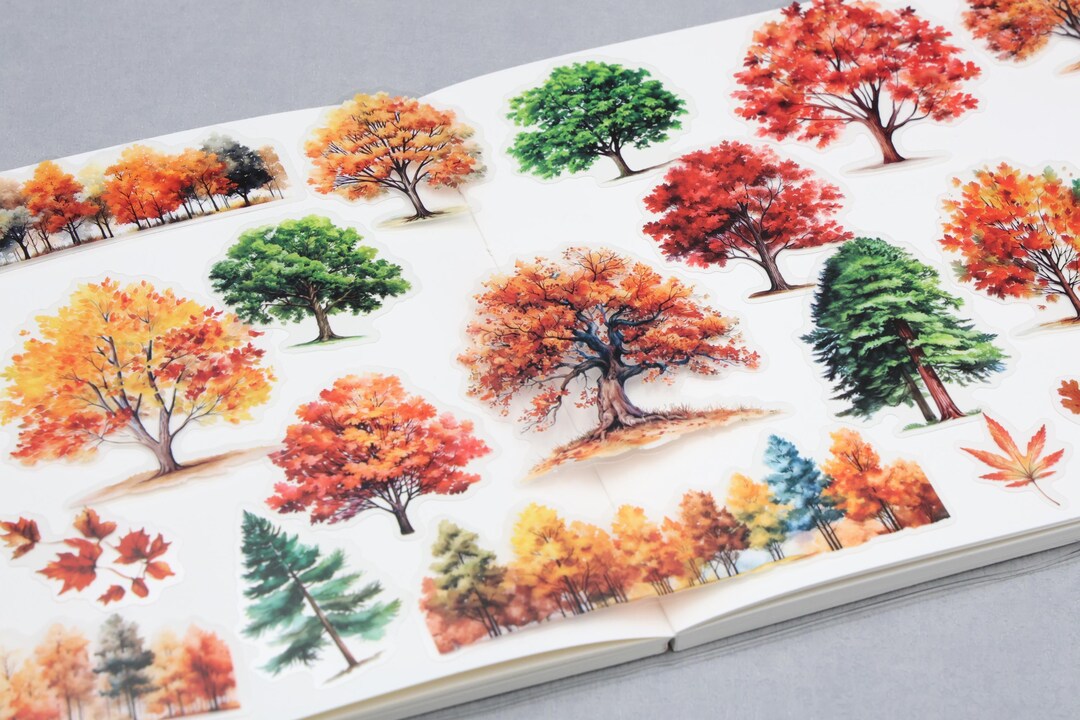 Sticker Tree Shopee Tree PET Plastic Sticker | Small Plant Trees Themed PET Plastic Sticker ...