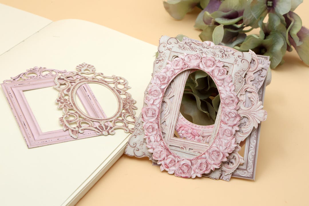 Vintage Carved Frame Card | 10pcs/pack Vintage Photo Frame Border Die ...