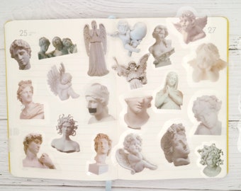 PET plastic sticker | statue Goddesses Ancient Roman Statue Angel statue themed PET plastic sticker transparent Die Cut Stickers