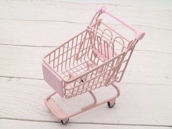 Mini Einkaufswagen pur Pink | Mini Einkaufskorb | Großer Einkaufskorb | Einkaufswagen Spielzeug | washi tape halter | Schreibwaren Halter