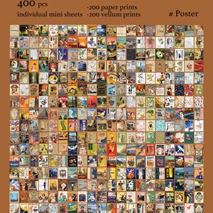 400 Sheets Mini Paper Booklet | Assorted Pattern Plant Letter Vintage ...