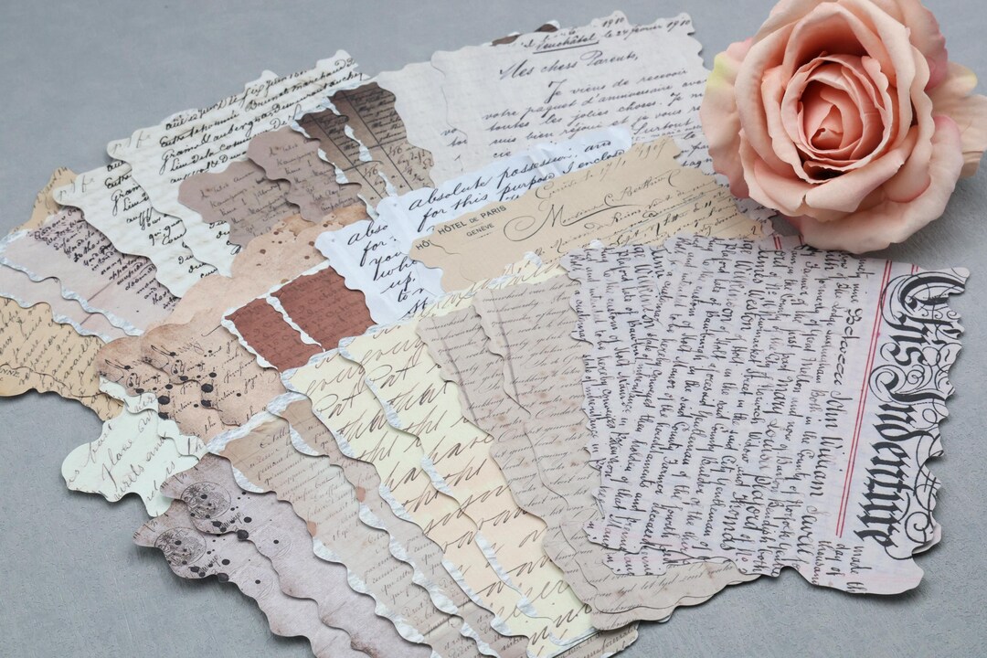 32pcs Vintage Handwritten Letter Collage Paper Pads | Junk Journal Art ...