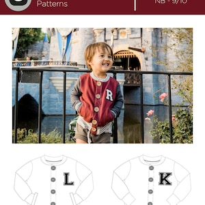 May include: A white cardigan with black buttons and a black felt letter 'L' on the left side. A second white cardigan with black buttons and a black felt letter 'K' on the right side. The cardigans are shown on a white background.