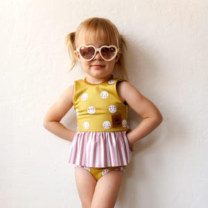 Daisy Swim Set PDF Sewing Pattern - Swim Top and Swim Bottoms for Baby and Kids