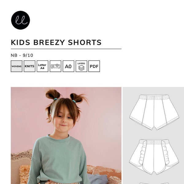 Kid's Breezy Shorts - PDF Sewing Pattern