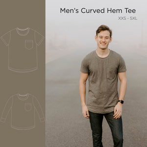 Men's Curved Hem Tee - PDF Sewing Pattern