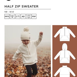 Half Zip Sweater - PDF Sewing Pattern
