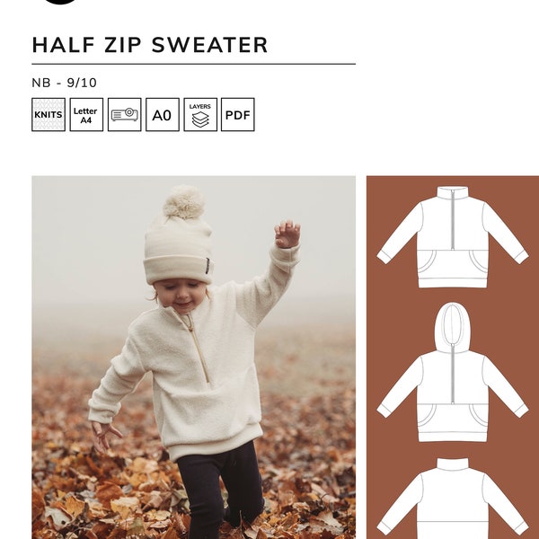 Half Zip Sweater - PDF Sewing Pattern