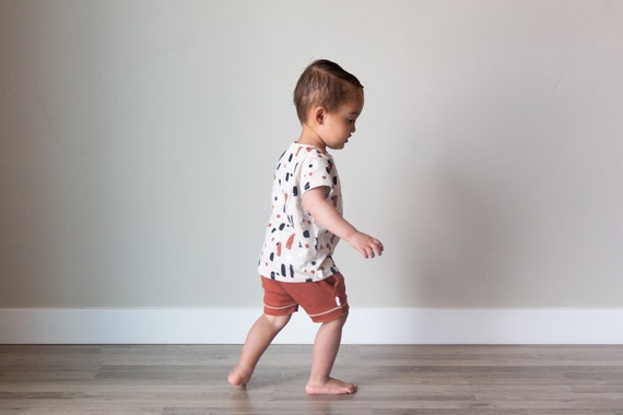 OUTFIT BUNDLE - Basic Tee + Boy Shorts PDF Sewing Pattern. Get the Look. Cool and Stylish Spring/Summer Outfit for Babies, Boys, and Girls.