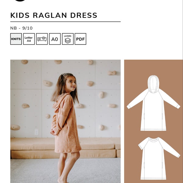 Kids Raglan Dress  - PDF Sewing Pattern