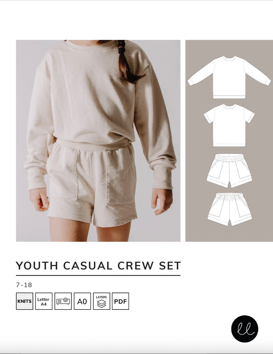 Youth Casual Crew Set - PDF Sewing Pattern - Etsy