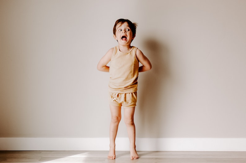 Boys On-trend pajama outfit for Babies and Girls. Get the Look Raglan Pj Top PAJAMA BUNDLE Pj Pants Racerback Pj Top