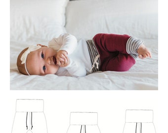 Lounge Sweats PDF Sewing Pattern - Easy Kids Jogger Pants Patterns for Baby and Kids, Boys and Girls